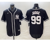 Men's New York Yankees #99 Aaron Judge Black White Cool Base Stitched Jersey