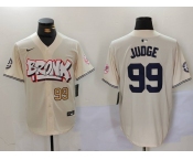 Men's New York Yankees #99 Aaron Judge Cream Limited Stitched Baseball Jerseys