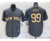 Men's New York Yankees #99 Aaron Judge Grey 2022 All Star Stitched Cool Base Nike Jersey