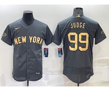 Men's New York Yankees #99 Aaron Judge Grey 2022 All Star Stitched Flex Base Nike Jersey