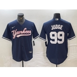 Men's New York Yankees #99 Aaron Judge Navy Cool Base Stitched Baseball Jersey