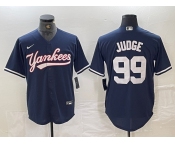 Men's New York Yankees #99 Aaron Judge Navy Cool Base Stitched Baseball Jersey