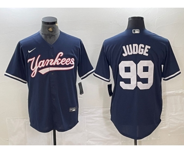 Men's New York Yankees #99 Aaron Judge Navy Cool Base Stitched Baseball Jersey