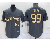 Men's New York Yankees #99 Aaron Judge Number Grey 2022 All Star Stitched Cool Base Nike Jersey