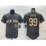 Men's New York Yankees #99 Aaron Judge Number Grey 2022 All Star Stitched Flex Base Nike Jersey