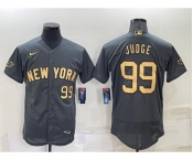 Men's New York Yankees #99 Aaron Judge Number Grey 2022 All Star Stitched Flex Base Nike Jersey