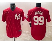 Men's New York Yankees #99 Aaron Judge Red Fashion Cool Base Jersey