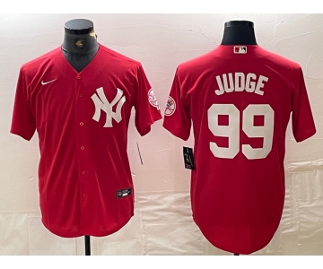 Men's New York Yankees #99 Aaron Judge Red Fashion Cool Base Jersey