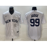 Men's New York Yankees #99 Aaron Judge White 2024 Cool Base Stitched Jersey