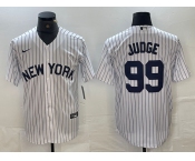 Men's New York Yankees #99 Aaron Judge White 2024 Cool Base Stitched Jerseys