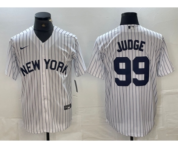 Men's New York Yankees #99 Aaron Judge White 2024 Cool Base Stitched Jerseys