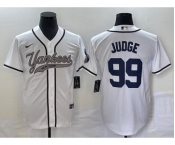 Men's New York Yankees #99 Aaron Judge White Cool Base Stitched Baseball Jersey