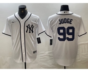 Men's New York Yankees #99 Aaron Judge White Fashion Cool Base Jersey