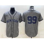 Men's New York Yankees #99 Aaron Judgey No Name Grey Gridiron Cool Base Stitched Jersey