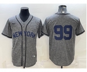 Men's New York Yankees #99 Aaron Judgey No Name Grey Gridiron Cool Base Stitched Jersey