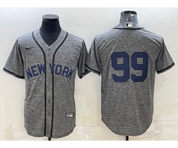 Men's New York Yankees #99 Aaron Judgey No Name Grey Gridiron Cool Base Stitched Jersey