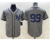 Men's New York Yankees #99 Aaron Judgey No Name Grey Gridiron Cool Base Stitched Jerseys