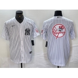 Men's New York Yankees Big Logo White With Patch 2024 Cool Base Stitched Jersey