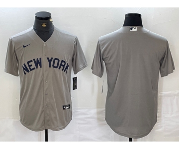 Men's New York Yankees Blank 2021 Grey Field of Dreams Cool Base Stitched Baseball Jersey