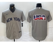 Men's New York Yankees Blank 2021 Grey Field of Dreams Cool Base Stitched Baseball Jerseys