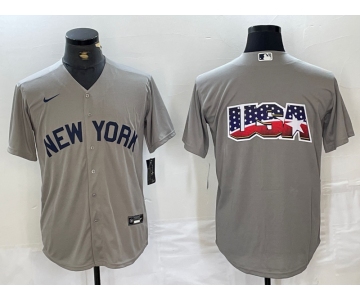 Men's New York Yankees Blank 2021 Grey Field of Dreams Cool Base Stitched Baseball Jerseys