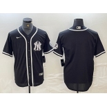 Men's New York Yankees Blank Black White Cool Base Stitched Jersey