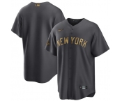 Men's New York Yankees Blank Charcoal 2022 All-Star Cool Base Stitched Baseball Jersey