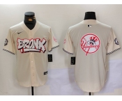 Men's New York Yankees Blank Cream Vapor Limited Stitched Baseball Jerseys