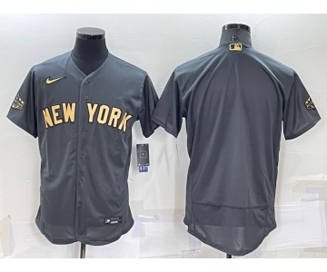 Men's New York Yankees Blank Grey 2022 All Star Stitched Flex Base Nike Jersey