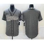 Men's New York Yankees Blank Grey Gridiron Cool Base Stitched Baseball Jersey