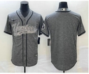 Men's New York Yankees Blank Grey Gridiron Cool Base Stitched Baseball Jersey