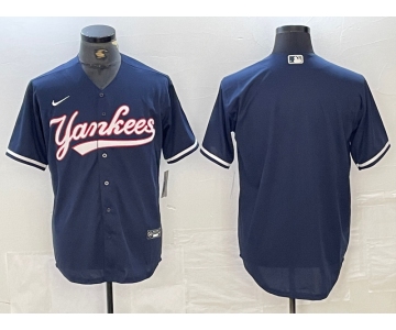 Men's New York Yankees Blank Navy Blue 2024 Cool Base Stitched Jersey