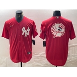 Mens New York Yankees Blank Red Cool Base Stitched Baseball Jersey