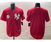 Men's New York Yankees Blank Red Cool Base Stitched Baseball Jersey