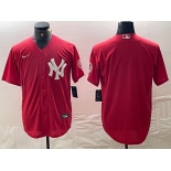 Men's New York Yankees Blank Red Cool Base Stitched Baseball Jerseys