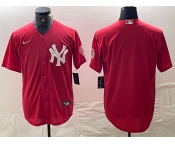 Men's New York Yankees Blank Red Cool Base Stitched Baseball Jerseys