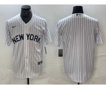 Men's New York Yankees Blank White 2024 Cool Base Stitched Jerseys