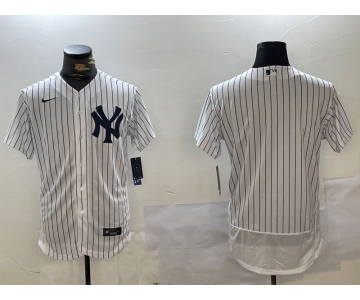 Men's New York Yankees Blank White 2024 Flex Base Stitched Jersey