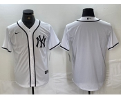 Men's New York Yankees Blank White Cool Base Stitched Jersey