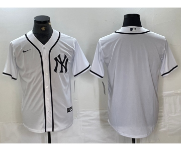 Men's New York Yankees Blank White Cool Base Stitched Jersey