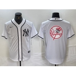 Men's New York Yankees Blank White Cool Base Stitched Jerseys