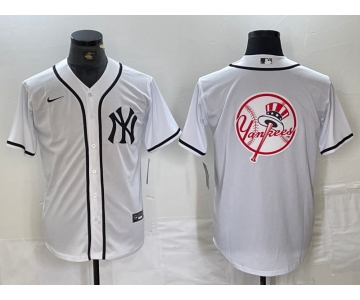 Men's New York Yankees Blank White Cool Base Stitched Jerseys