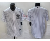 Men's New York Yankees Blank White With Patch 2024 Cool Base Stitched Jersey