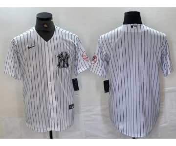 Men's New York Yankees Blank White With Patch 2024 Cool Base Stitched Jersey