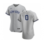 Men's Nike New York Yankees #0 Adam Ottavino Gray Road 2020 Authentic Player Baseball Jersey