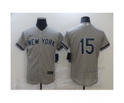 Men's Nike New York Yankees #15 Thurman Munson Grey Road Flex Base Authentic Collection Jersey