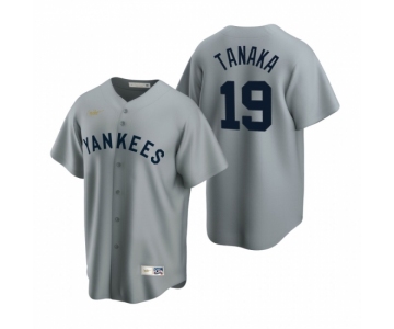 Men's Nike New York Yankees #19 Masahiro Tanaka Gray Cooperstown Collection Road Stitched Baseball Jersey