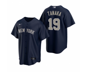 Men's Nike New York Yankees #19 Masahiro Tanaka Navy Alternate Stitched Baseball Jersey