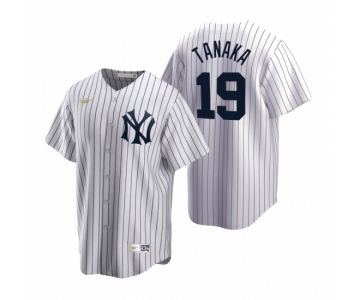 Men's Nike New York Yankees #19 Masahiro Tanaka White Cooperstown Collection Home Stitched Baseball Jersey