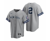 Men's Nike New York Yankees #2 Derek Jeter Gray 2020 Hall of Fame Induction Stitched Baseball Jersey